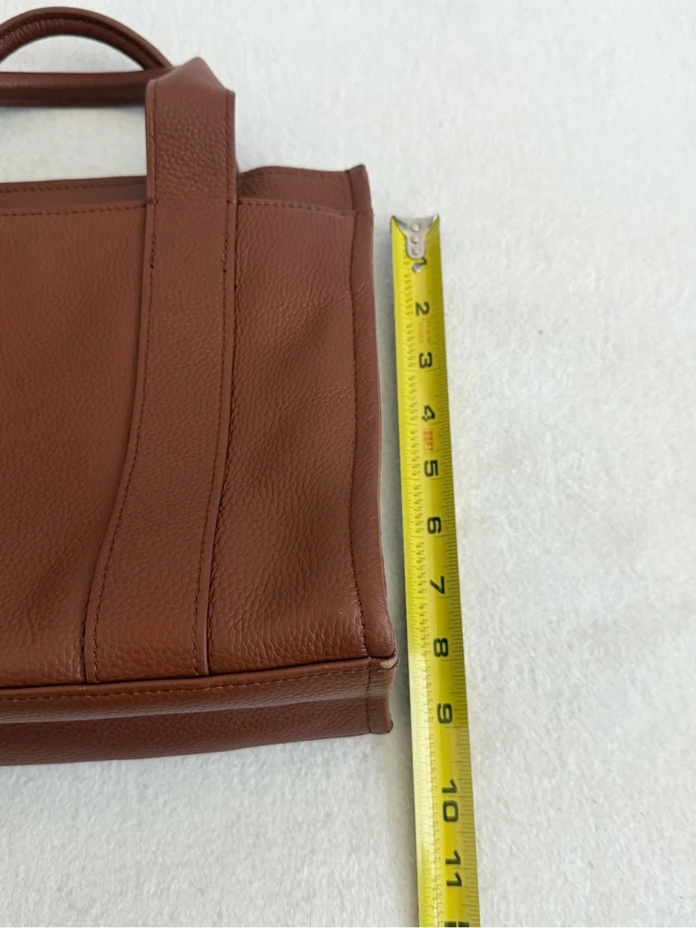 Tan Small Satchel Crossbody Purse Tote Bag Leather Classic Chic